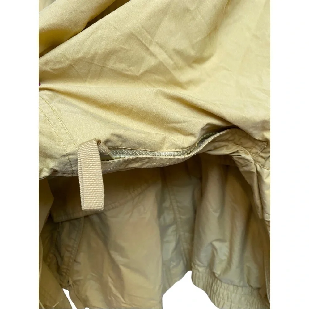 Vintage Eddie Bauer Yellow Raincoat with Blue Lined Collar
